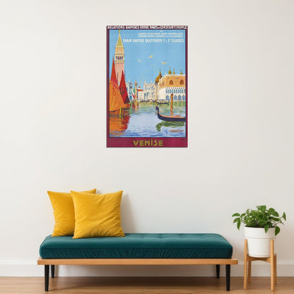 Venice Italy 1920s Vintage Style Travel Poster Wall Art Print Home Wall Decor