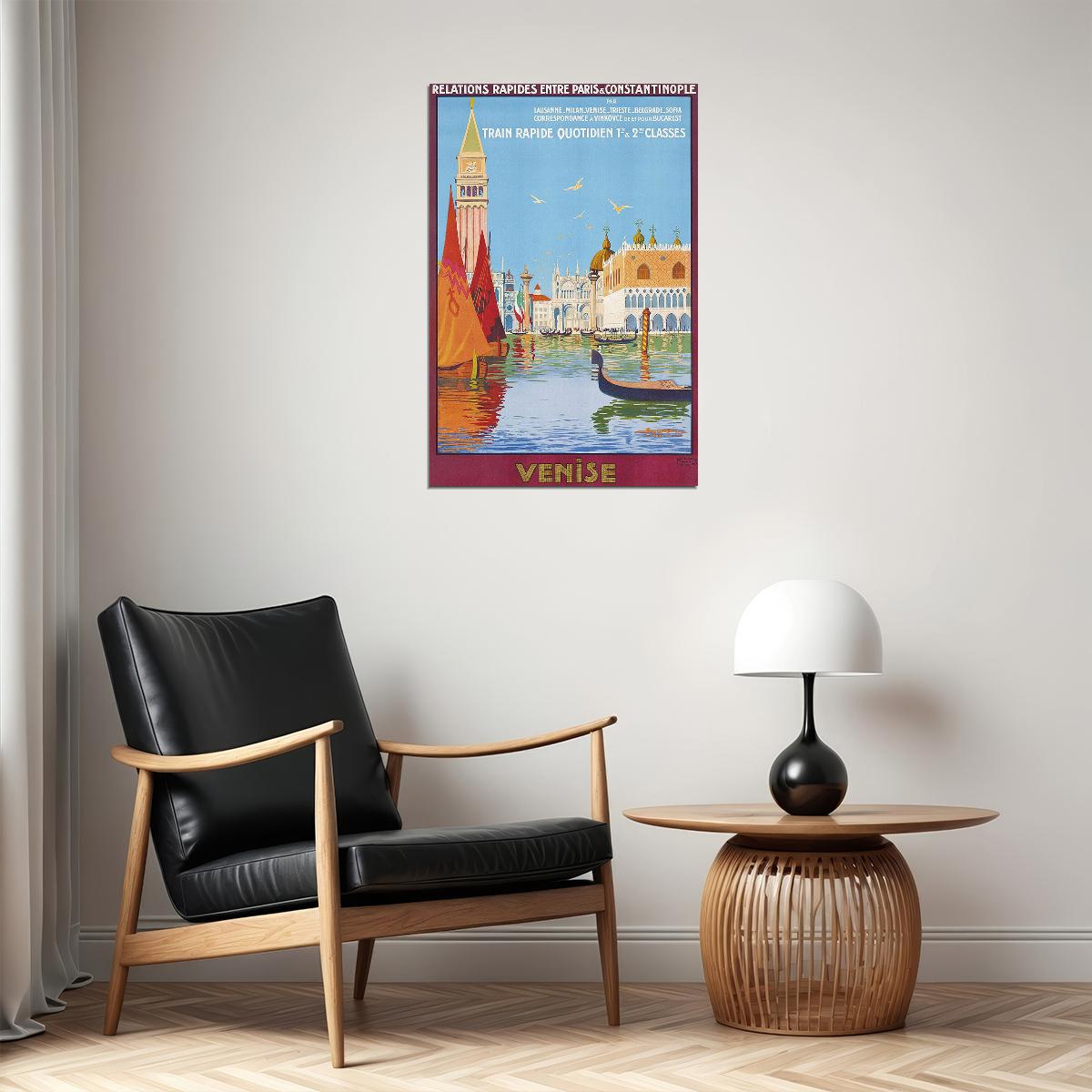 Venice Italy 1920s Vintage Style Travel Poster Wall Art Print Home Wall Decor