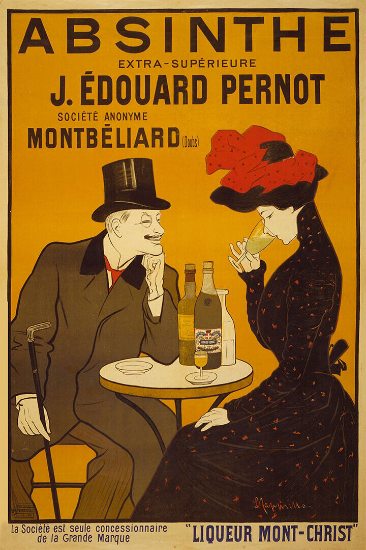 1905 Absinthe Table Vintage Alcohol Advertising Poster Wall Art Print Home Wall Decor