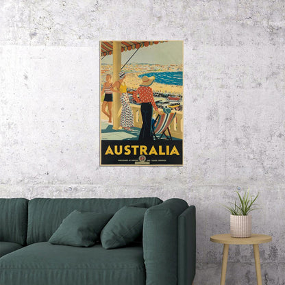 1930s Bondi Beach Sydney Australia Vintage Style Travel Poster Wall Art Print Home Wall Decor