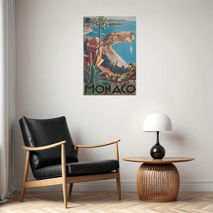 Monaco 1930s Vintage Style European Travel Poster Wall Art Print Home Wall Decor