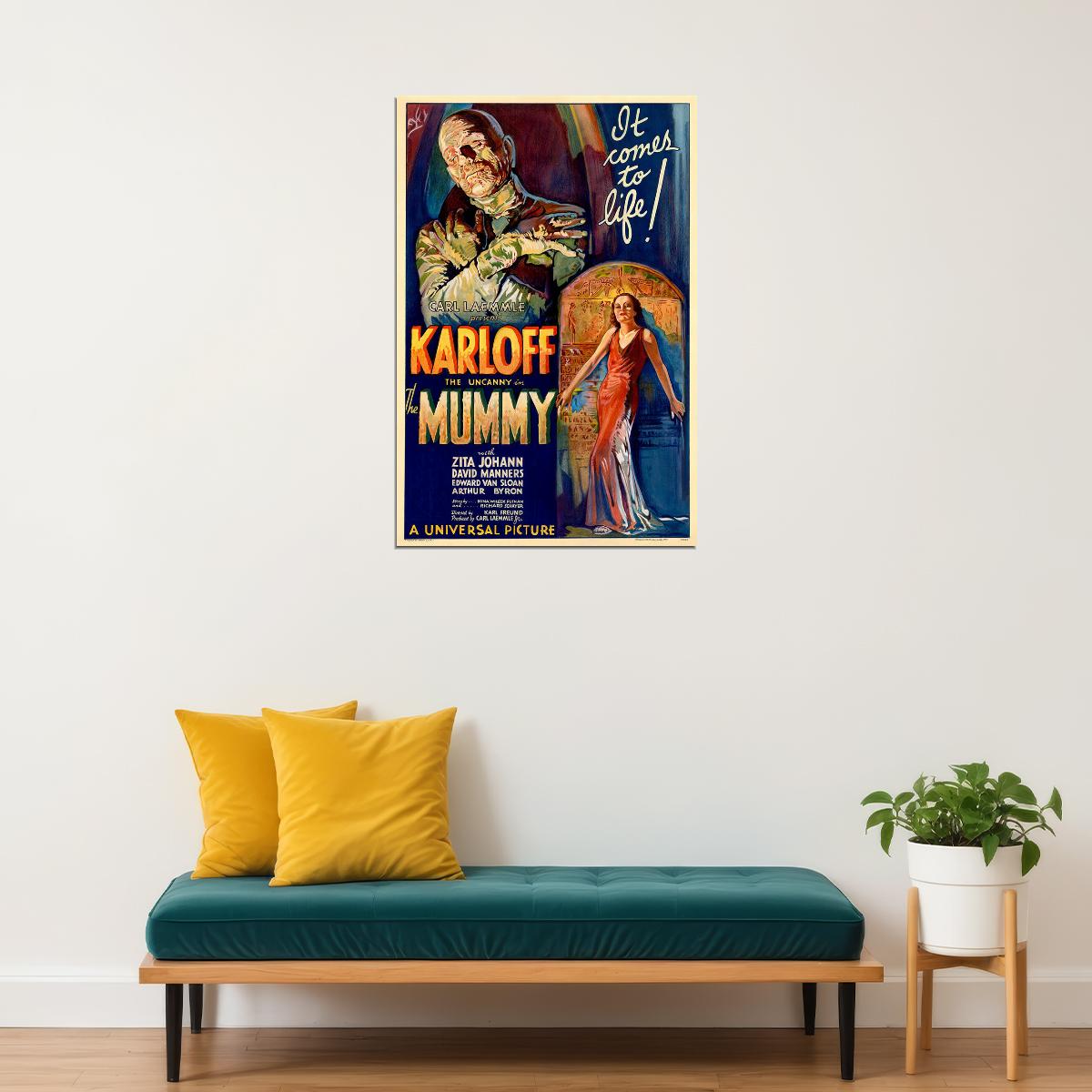 The Mummy Monster Movie Fantasy Horror 1932 Vintage Style Poster Wall Art Print Home Wall Decor