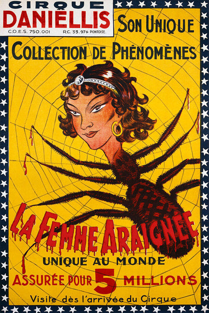 1920s Spider Woman Freak Vintage Style Unusual Circus Poster Wall Art Print Home Wall Decor