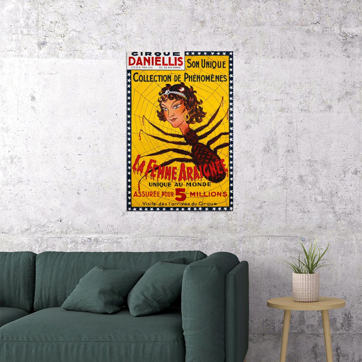 1920s Spider Woman Freak Vintage Style Unusual Circus Poster Wall Art Print Home Wall Decor