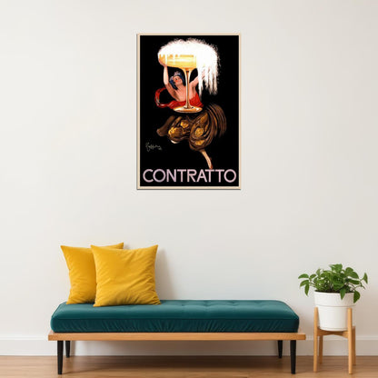 1922 Vintage Champagne Celebration Contratto Poster Wall Art Print Home Wall Decor