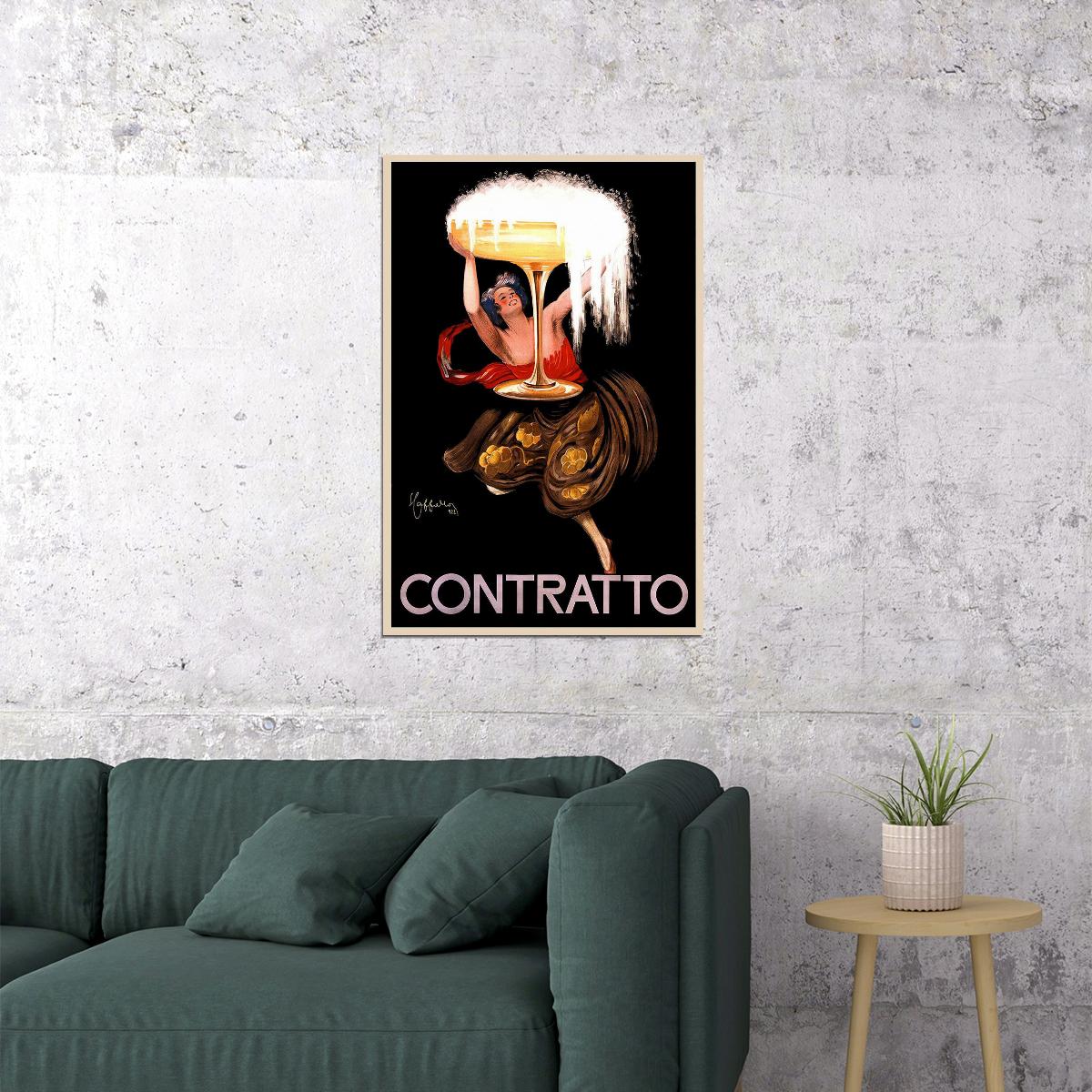 1922 Vintage Champagne Celebration Contratto Poster Wall Art Print Home Wall Decor