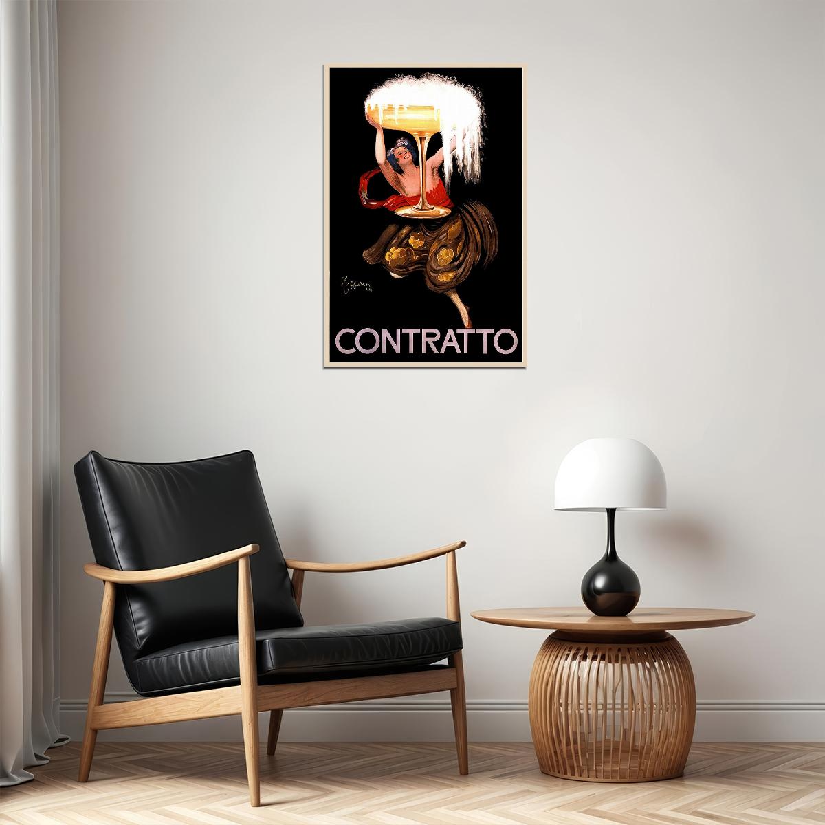 1922 Vintage Champagne Celebration Contratto Poster Wall Art Print Home Wall Decor