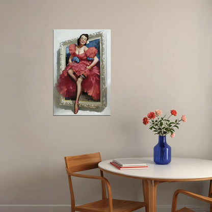 Stepping Out Of A Picture Frame Vintage Pin-up Poster Wall Art Print Home Wall Decor