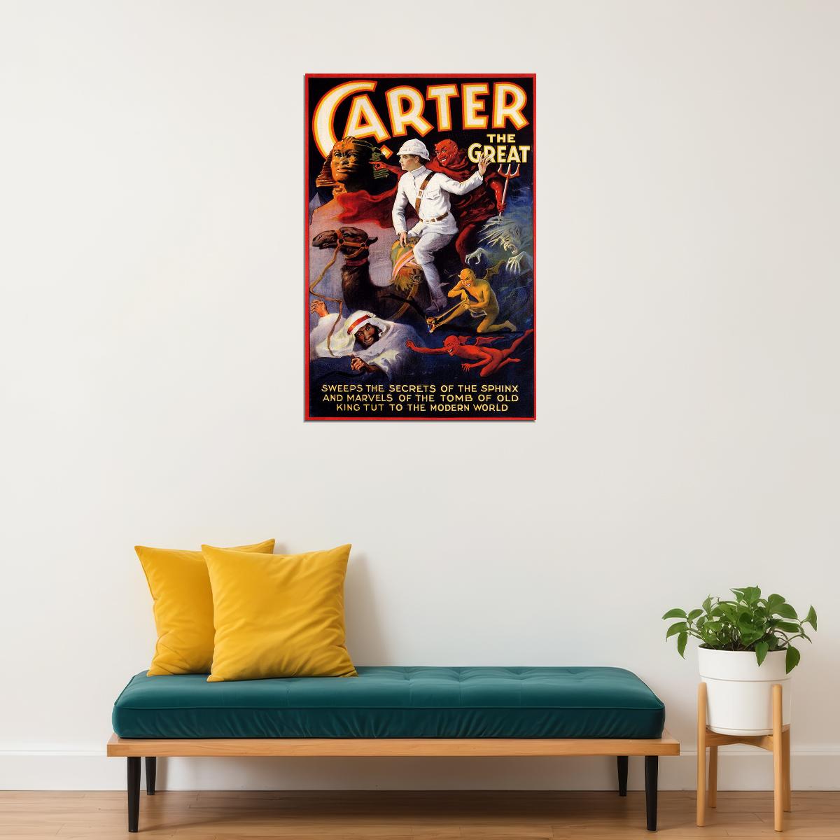 Carter The Great Secrets Of The Sphinx Vintage Magic Poster Wall Art Print Home Wall Decor