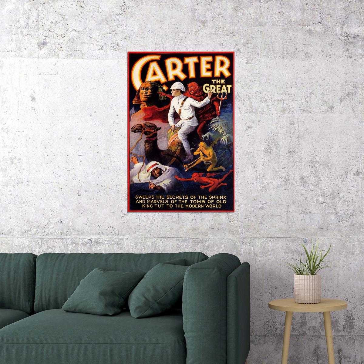 Carter The Great Secrets Of The Sphinx Vintage Magic Poster Wall Art Print Home Wall Decor