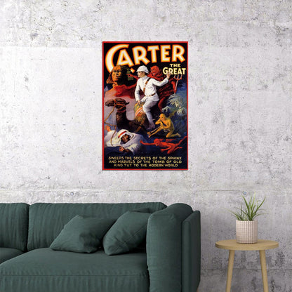 Carter The Great Secrets Of The Sphinx Vintage Magic Poster Wall Art Print Home Wall Decor