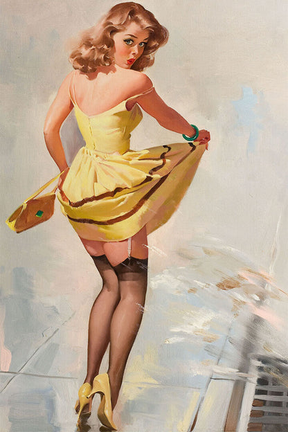 Dampened Doll Vintage Style Sexy Girl Pin-up Poster Wall Art Print Home Wall Decor