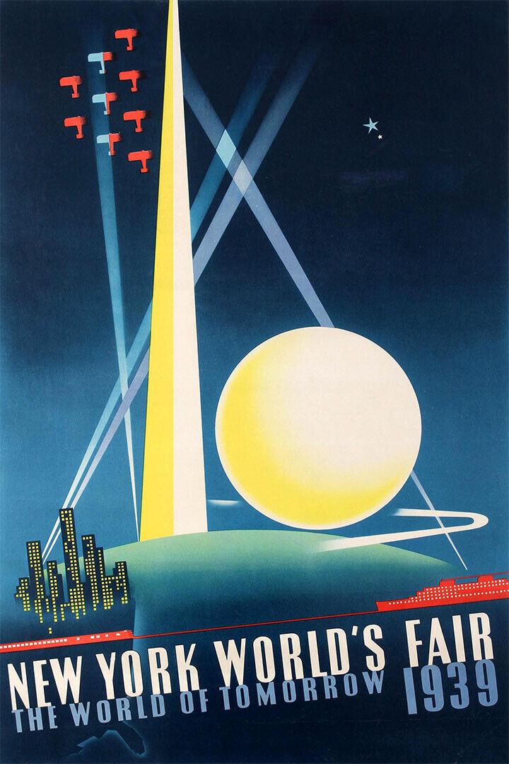 1930s New York World's Fair Vintage Nyc Travel Poster Wall Art Print Home Wall Decor