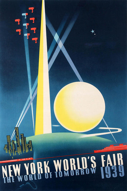 1930s New York World's Fair Vintage Nyc Travel Poster Wall Art Print Home Wall Decor