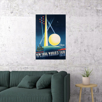 1930s New York World's Fair Vintage Nyc Travel Poster Wall Art Print Home Wall Decor