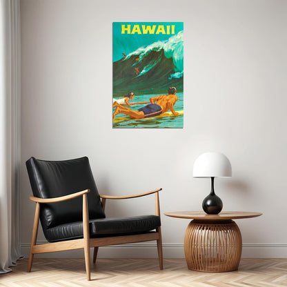 Hawaii 1960s Classic Vintage Style Hawaiian Travel Poster Wall Art Print Home Wall Decor