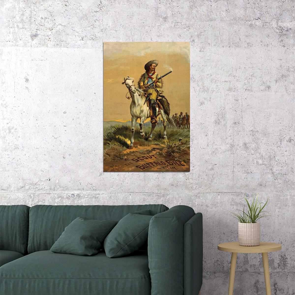 Buffalo Bill Battle Guide Soldier Vintage Style Poster Wall Art Print Home Wall Decor