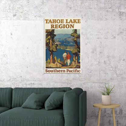 Tahoe Lake Region 1920s Vintage Travel Landscape Poster Wall Art Print Home Wall Decor