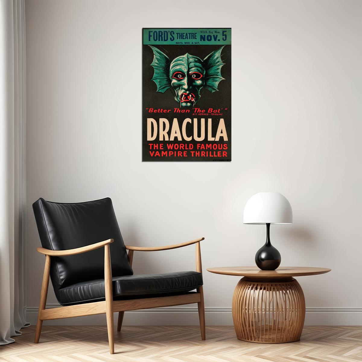 Dracula 1920s Vintage Style Monster Movie Horror Thriller Poster Wall Art Print Home Wall Decor