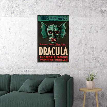 Dracula 1920s Vintage Style Monster Movie Horror Thriller Poster Wall Art Print Home Wall Decor