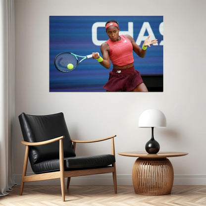 Coco Gauff Us Open Champion American Athlete Tennis Player Poster Wall Art Print Home Wall Decor - xonomax