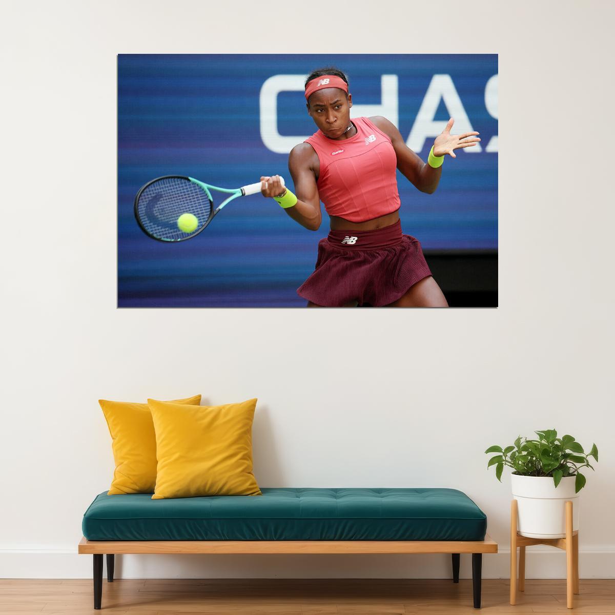 Coco Gauff Us Open Champion American Athlete Tennis Player Poster Wall Art Print Home Wall Decor - xonomax