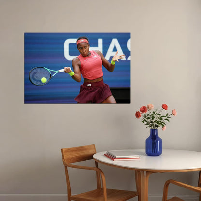 Coco Gauff Us Open Champion American Athlete Tennis Player Poster Wall Art Print Home Wall Decor - xonomax