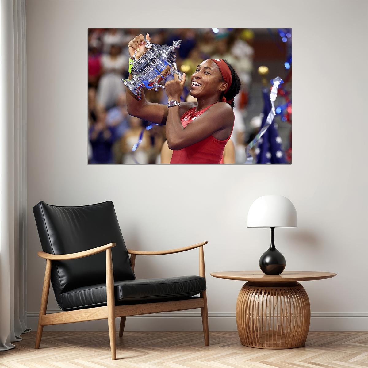Coco Gauff Us Open Champion American Tennis Player Poster Wall Art Print Home Wall Decor - xonomax