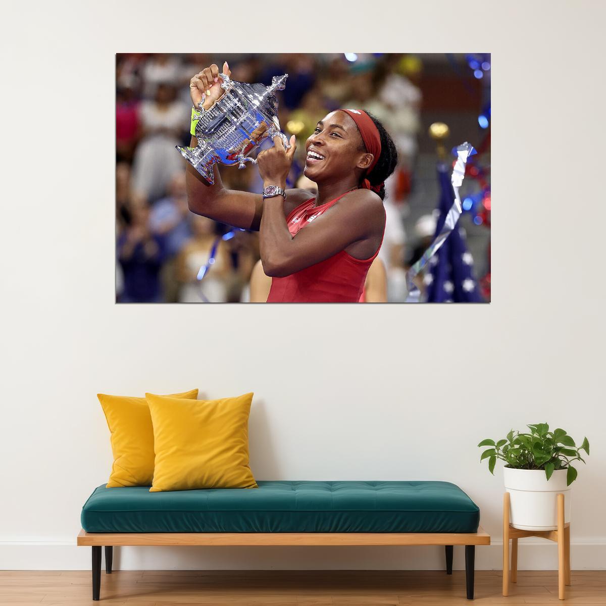 Coco Gauff Us Open Champion American Tennis Player Poster Wall Art Print Home Wall Decor - xonomax