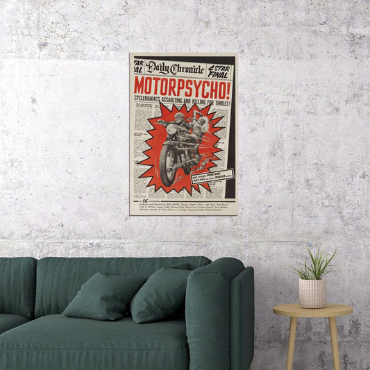1965 Motorpsycho! Classic Vintage Style Motorcycle Movie Poster Wall Art Print Home Wall Decor - xonomax