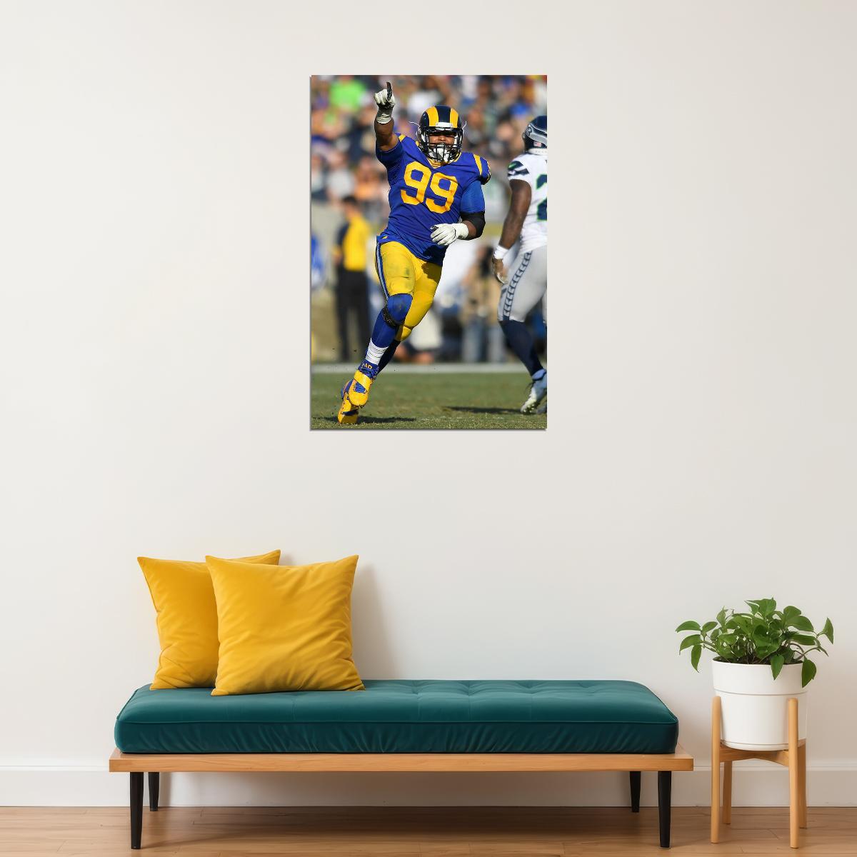 Aaron Donald 10 Los Angeles Rams American Football Player Poster Wall Art Print Home Wall Decor - xonomax