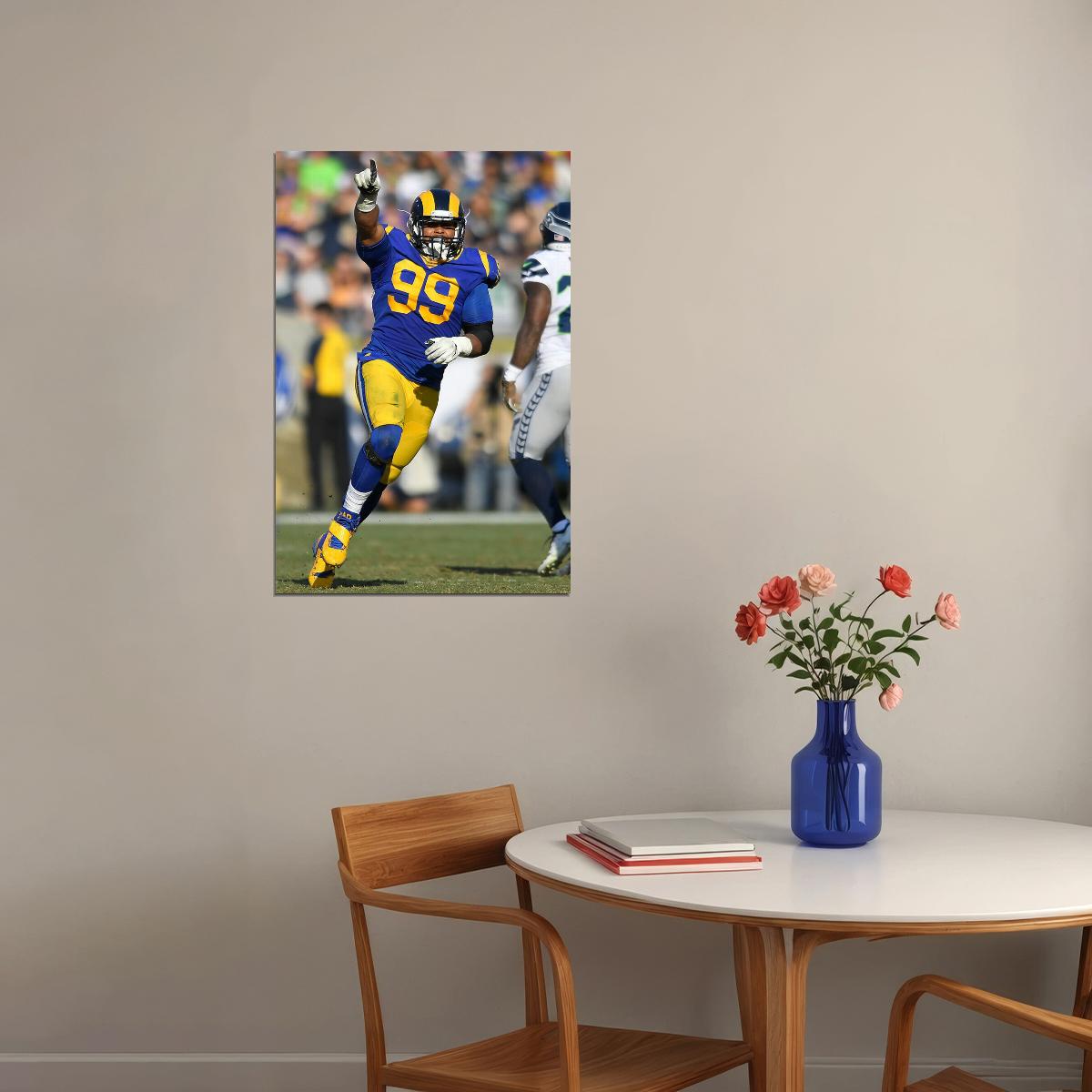 Aaron Donald 10 Los Angeles Rams American Football Player Poster Wall Art Print Home Wall Decor - xonomax