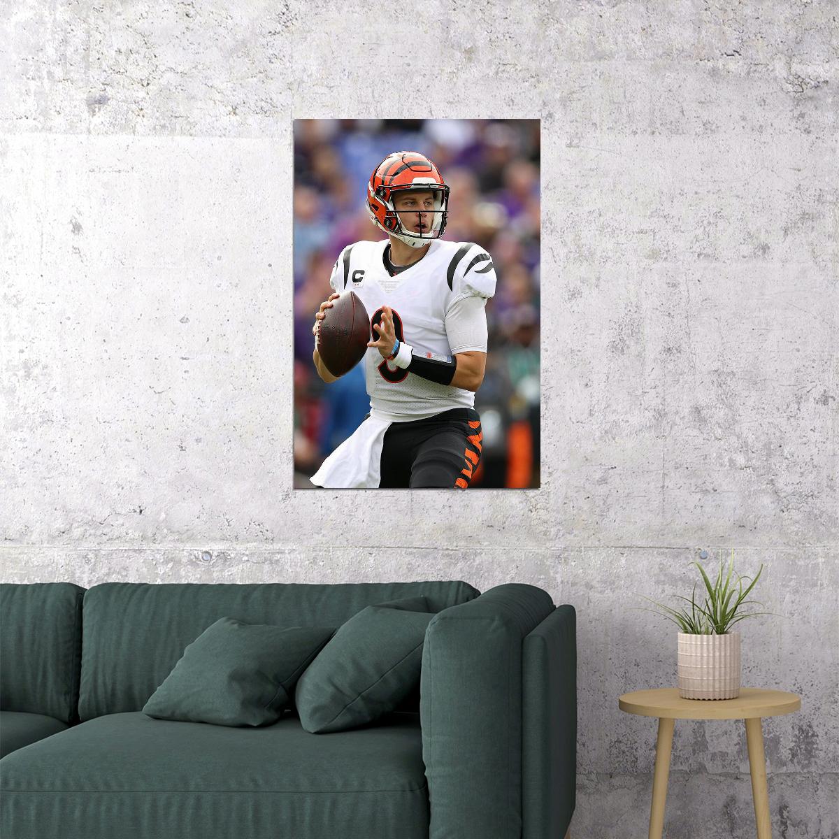 Joe Burrow 9 Cincinnati Bengals American Football Player Poster Wall Art Print Home Wall Decor - xonomax