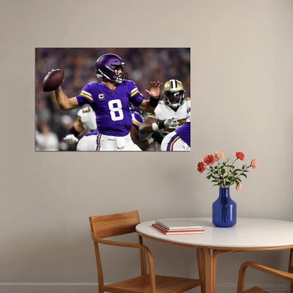 Kirk Cousins Minnesota American Football Team Player Poster Wall Art Print Home Wall Decor - xonomax