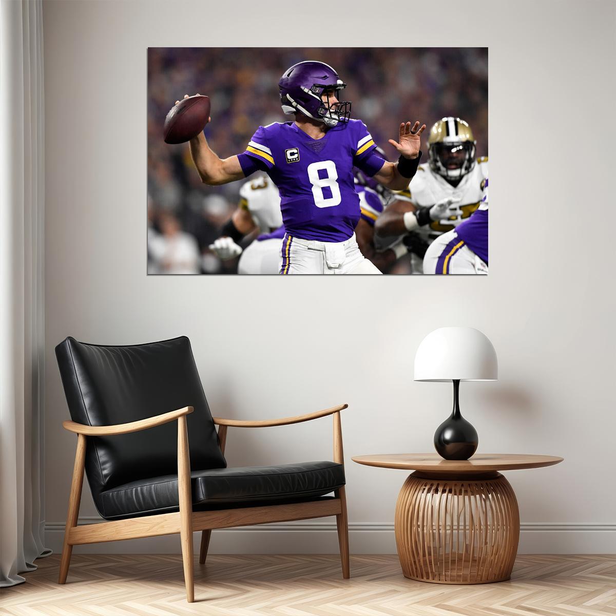 Kirk Cousins Minnesota American Football Team Player Poster Wall Art Print Home Wall Decor - xonomax