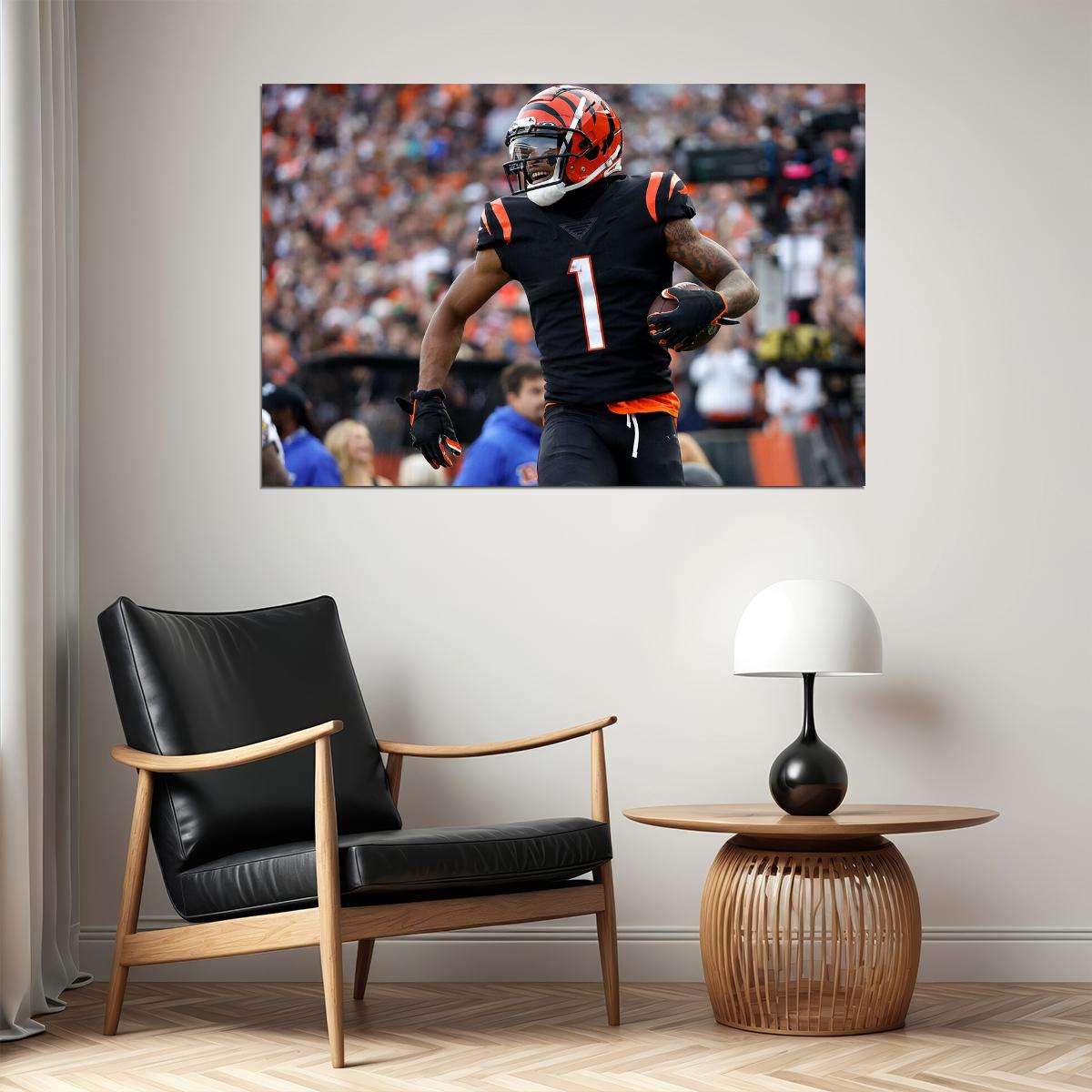 Ja'marr Chase Cincinnati Bengals American Football Player Poster Wall Art Print Home Wall Decor - xonomax