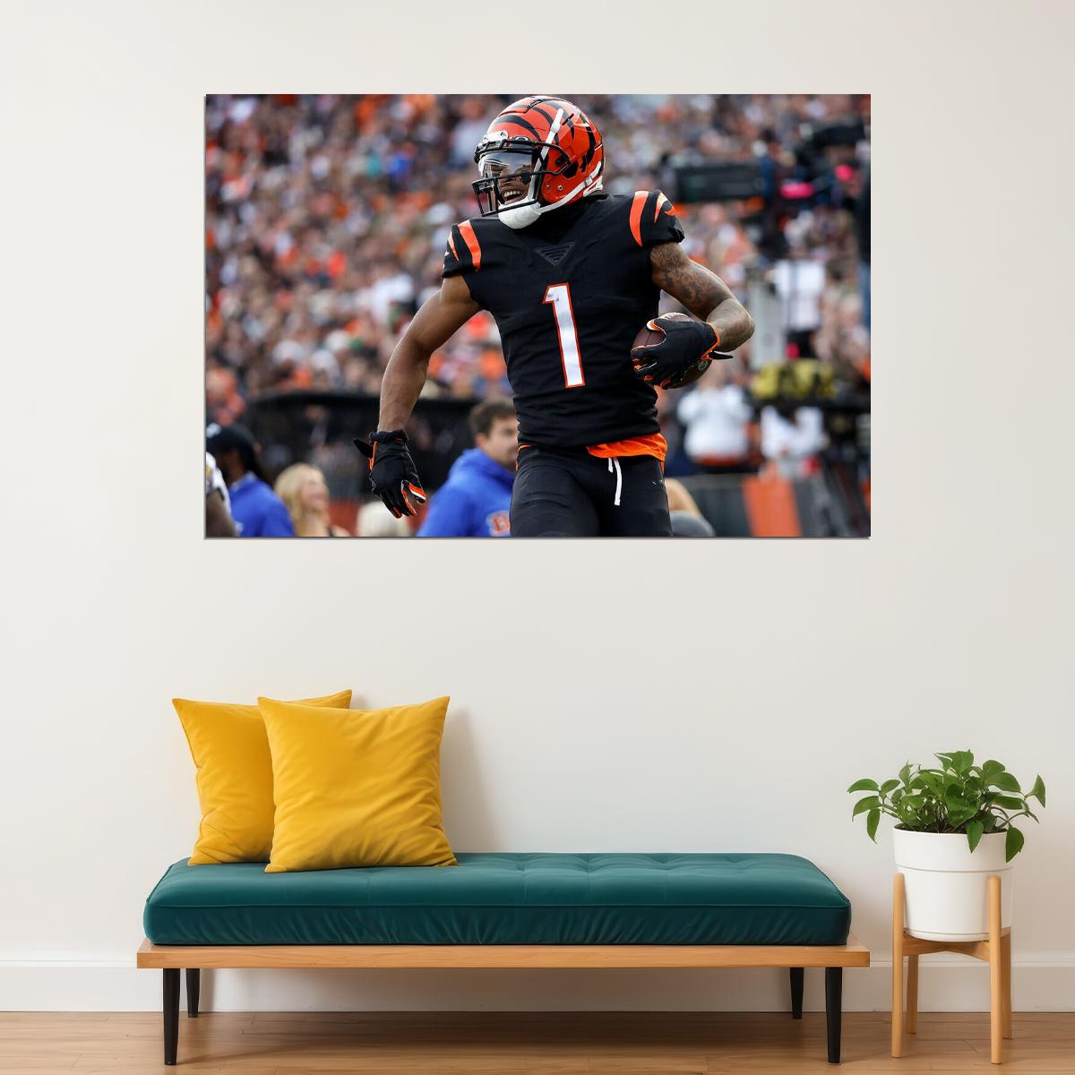 Ja'marr Chase Cincinnati Bengals American Football Player Poster Wall Art Print Home Wall Decor - xonomax