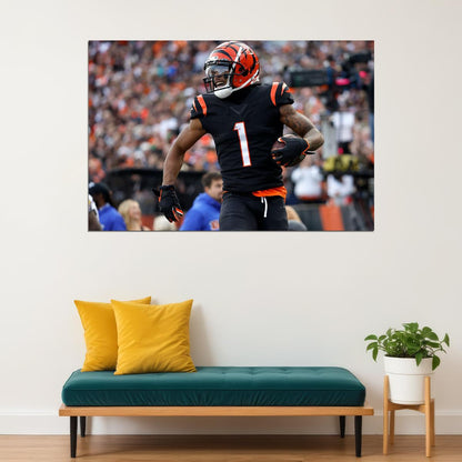 Ja'marr Chase Cincinnati Bengals American Football Player Poster Wall Art Print Home Wall Decor - xonomax