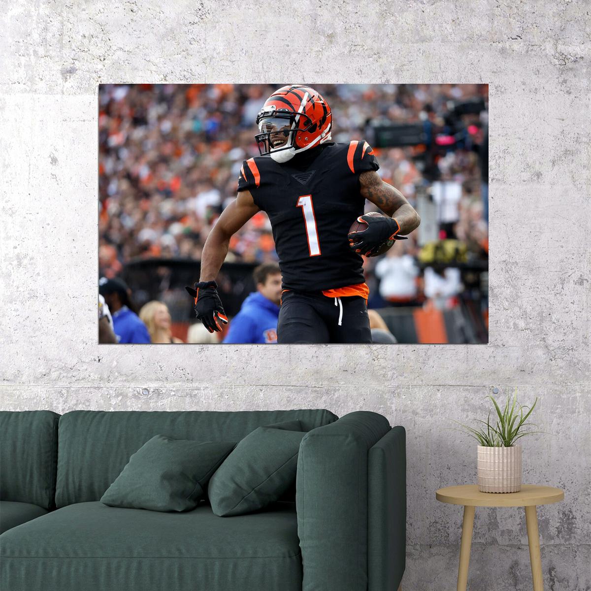 Ja'marr Chase Cincinnati Bengals American Football Player Poster Wall Art Print Home Wall Decor - xonomax