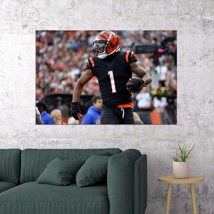 Ja'marr Chase Cincinnati Bengals American Football Player Poster Wall Art Print Home Wall Decor - xonomax
