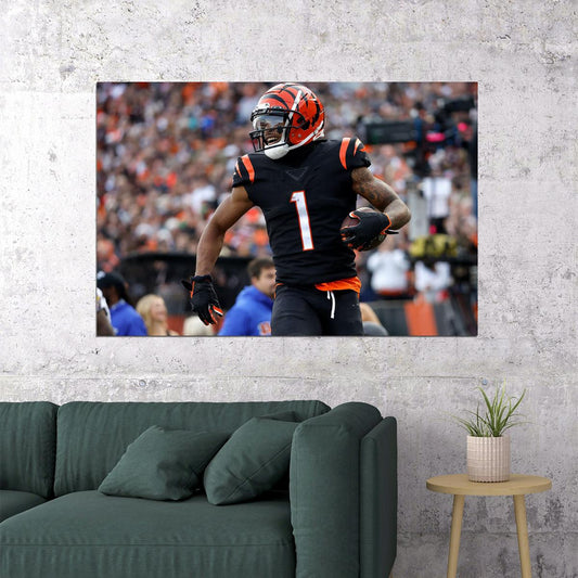 Ja'marr Chase Cincinnati Bengals American Football Player Poster Wall Art Print Home Wall Decor - xonomax