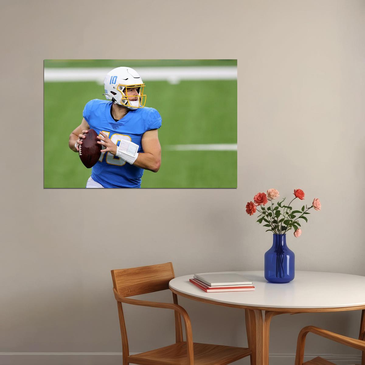 Justin Herbert Los Angeles American Football Player Poster Wall Art Print Home Wall Decor - xonomax