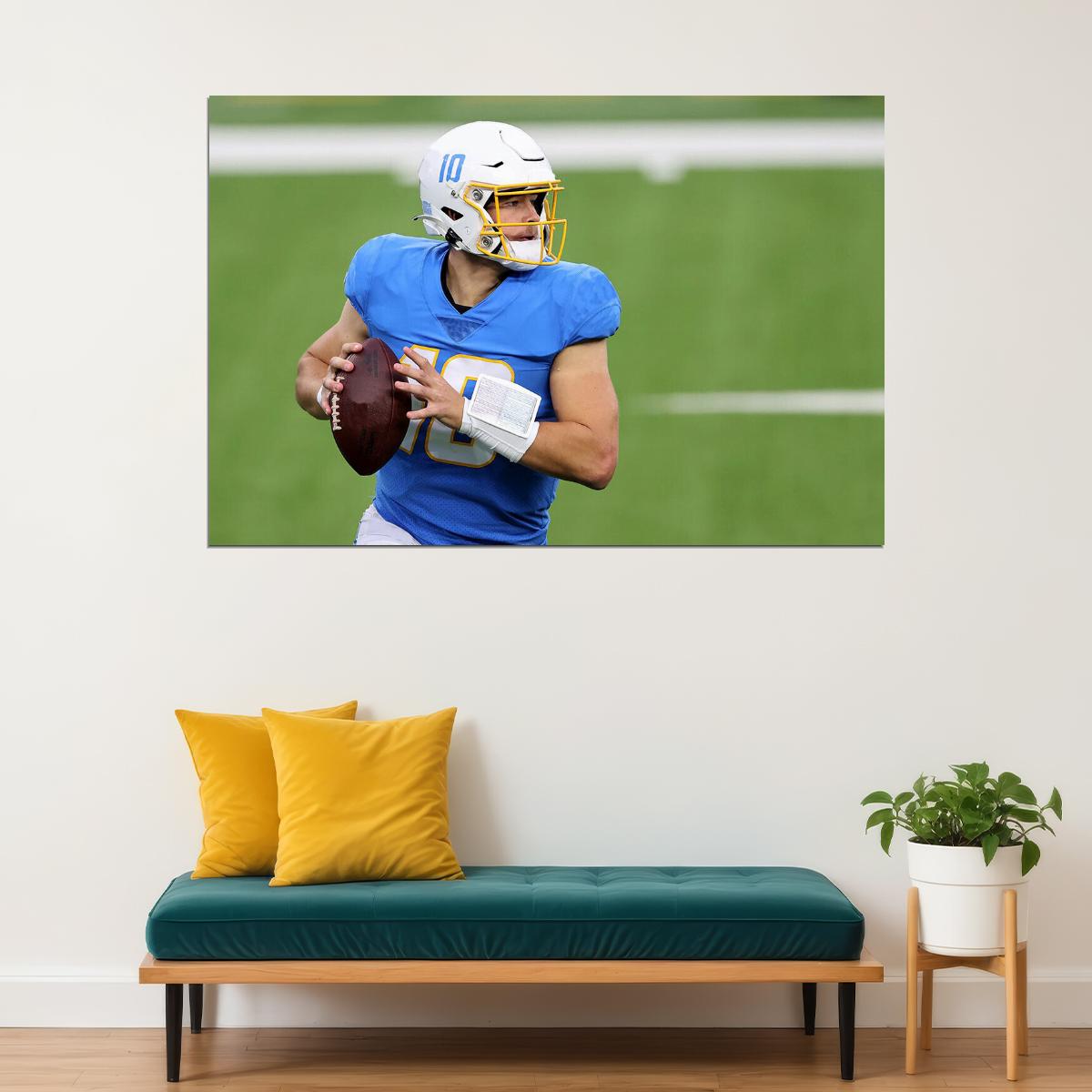 Justin Herbert Los Angeles American Football Player Poster Wall Art Print Home Wall Decor - xonomax