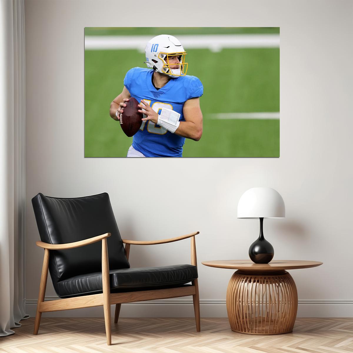 Justin Herbert Los Angeles American Football Player Poster Wall Art Print Home Wall Decor - xonomax