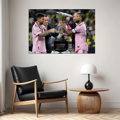 Miami Champions Soccer Final Football Star Trophy Yedlin Messi Poster Wall Art Print Home Wall Decor - xonomax