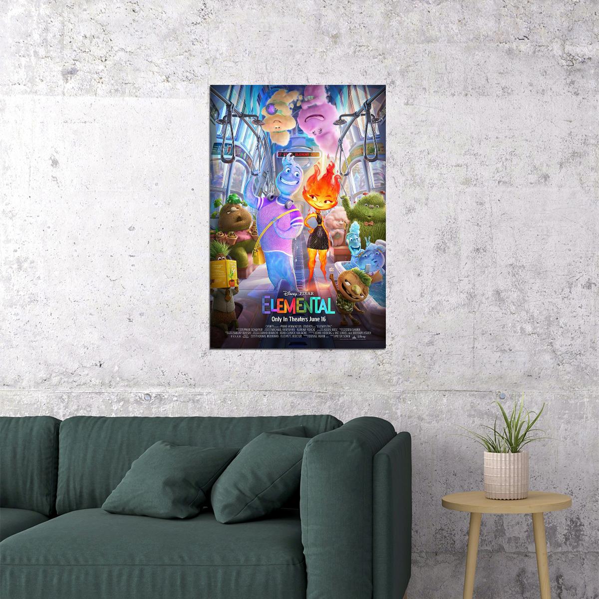 Elemental Animation Adventure Comedy Poster Wall Art Print Home Wall Decor - xonomax