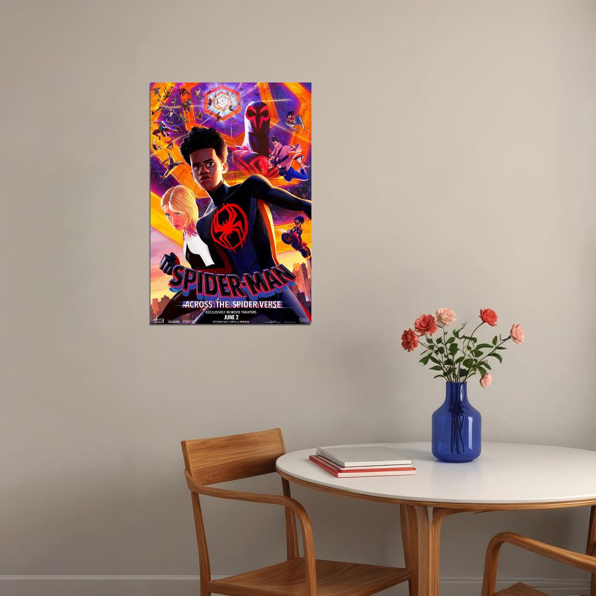 Spider-man Across The Spider-verse Animation Action Poster Wall Art Print Home Wall Decor - xonomax