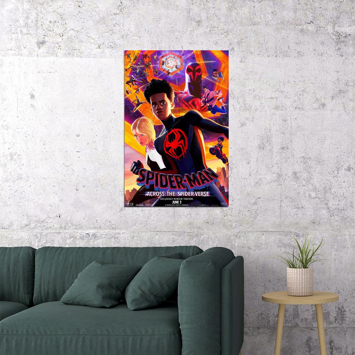 Spider-man Across The Spider-verse Animation Action Poster Wall Art Print Home Wall Decor - xonomax