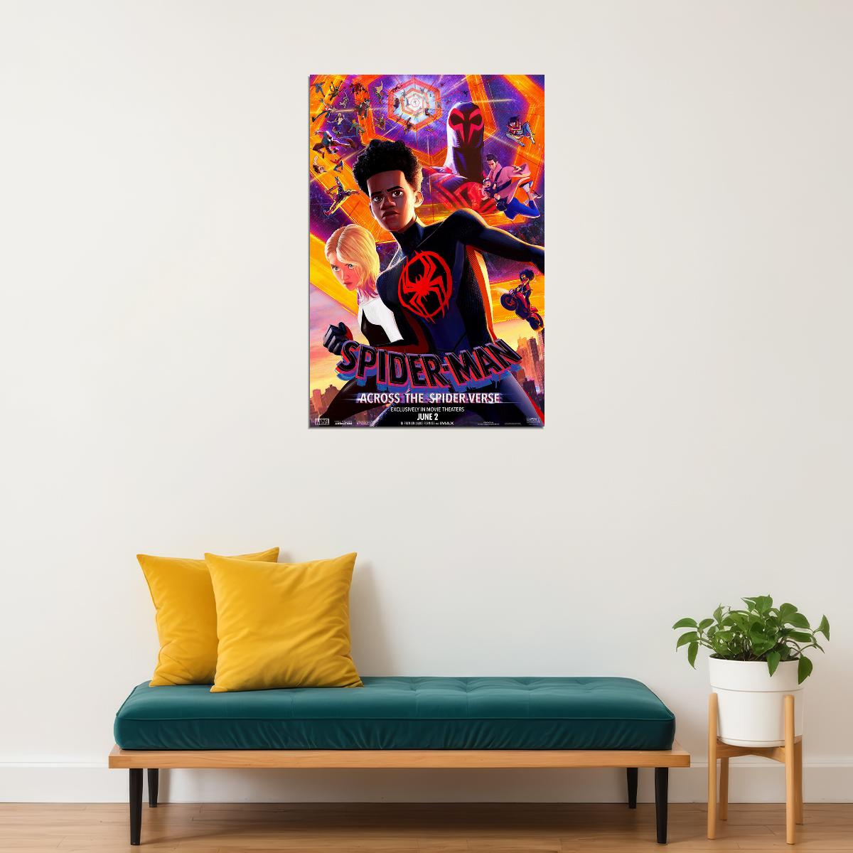 Spider-man Across The Spider-verse Animation Action Poster Wall Art Print Home Wall Decor - xonomax