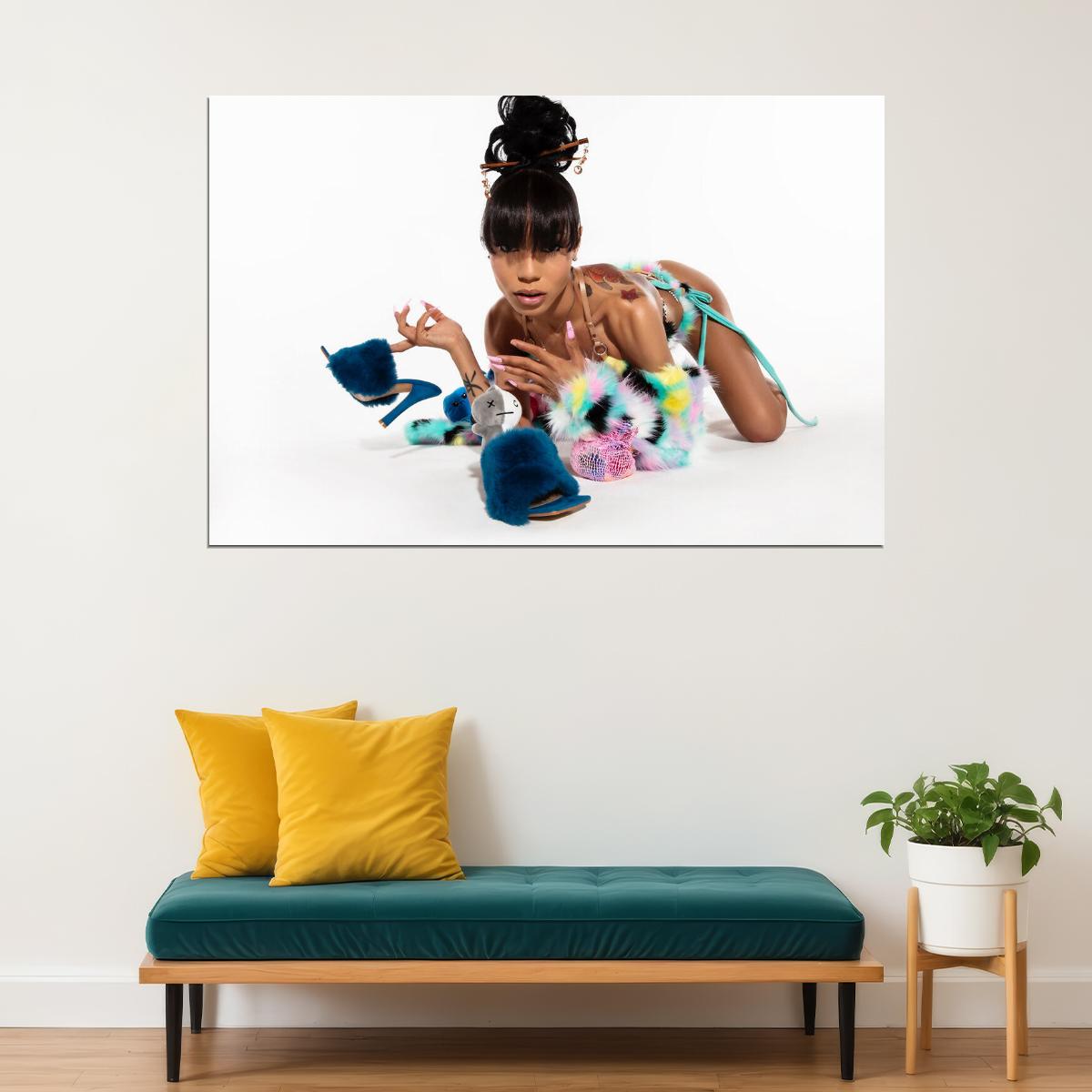 Coi Leray American Singer And Rapper Poster Wall Art Print Home Wall Decor - xonomax
